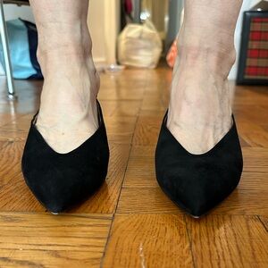 Stuart Weitzman Black Suede Mules. Size 8. Made in Spain.